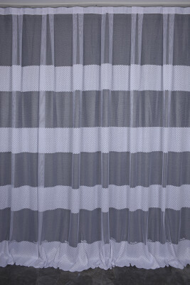 KDK 2020 DESEN BEYAZ RENK TEK KANAT Hazır dikilmiş Pileli Fon Perde 300*260 cm - AKÇA TEKSTİL