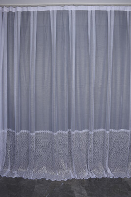 KDK 2120 DESEN BEYAZ RENK TEK KANAT Hazır dikilmiş Pileli Fon Perde 300*260 cm - AKÇA TEKSTİL