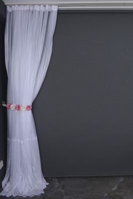 KDK 2120 DESEN BEYAZ RENK TEK KANAT Hazır dikilmiş Pileli Fon Perde 300*260 cm - 8