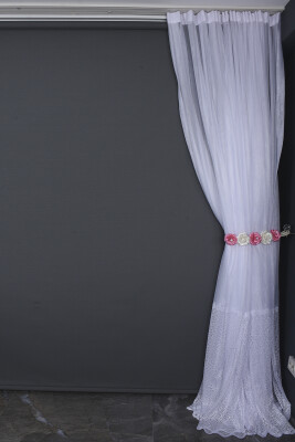 KDK 2120 DESEN BEYAZ RENK TEK KANAT Hazır dikilmiş Pileli Fon Perde 300*260 cm - 9