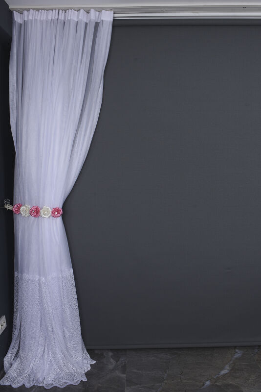 KDK 2120 DESEN BEYAZ RENK TEK KANAT Hazır dikilmiş Pileli Fon Perde 300*260 cm - 8