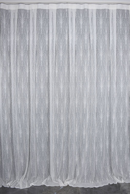 KDK 2580 DESEN KREM RENK TEK KANAT Hazır dikilmiş Pileli Fon Perde 300*260 cm - 2