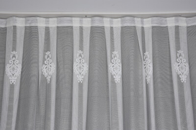 KDK 2680 DESEN KREM RENK TEK KANAT Hazır dikilmiş Pileli Fon Perde 300*260 cm - 2