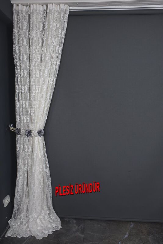 KDK 6010 MODEL KREM RENK PİLESİZ TEK KANAT Fon Perde 300*260 cm - 8