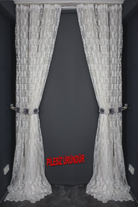 KDK 6010 MODEL KREM RENK PİLESİZ TEK KANAT Fon Perde 300*260 cm - 10