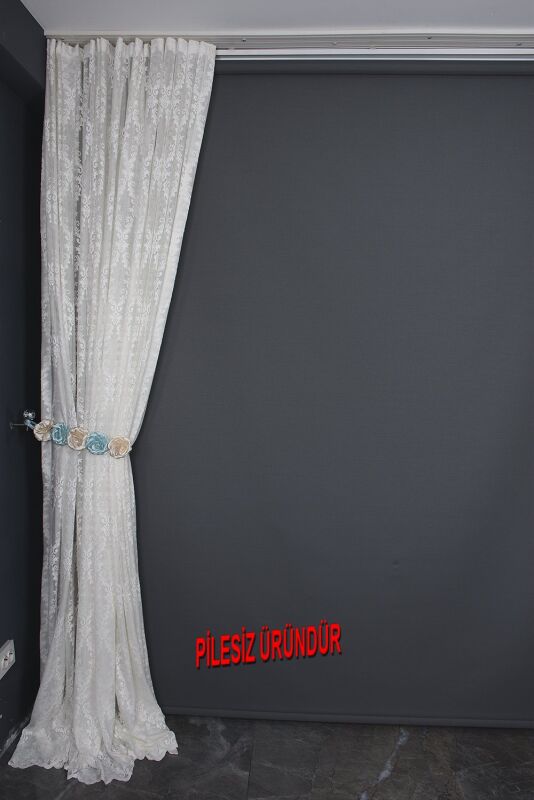 KDK 6020 MODEL KREM RENK PİLESİZ TEK KANAT Fon Perde 300*260 cm - 8