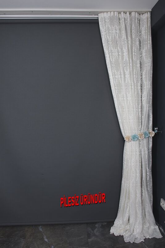 KDK 6020 MODEL KREM RENK PİLESİZ TEK KANAT Fon Perde 300*260 cm - 9
