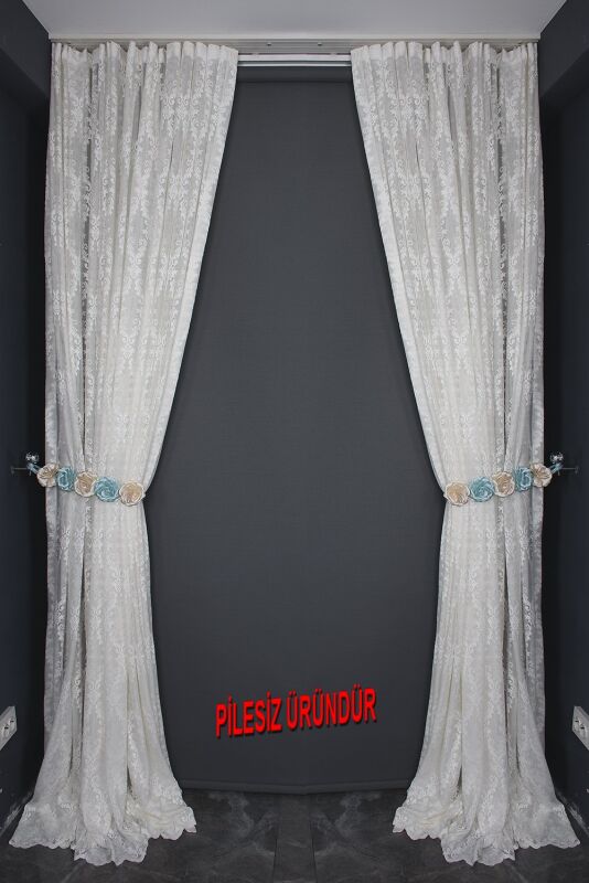 KDK 6020 MODEL KREM RENK PİLESİZ TEK KANAT Fon Perde 300*260 cm - 10