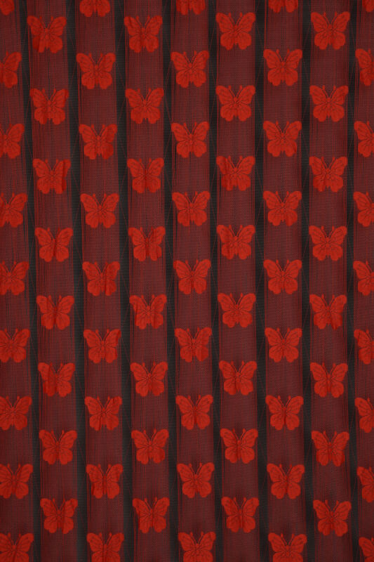 KELEBEK BİRLEŞİK MODEL KIRMIZI RENK HAZIR İP PERDE 300*270 - 1