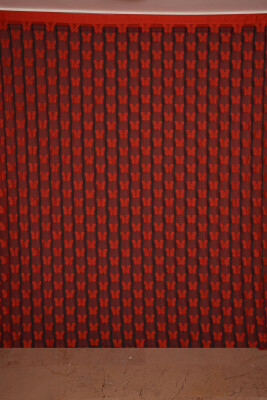 KELEBEK BİRLEŞİK MODEL KIRMIZI RENK HAZIR İP PERDE 300*270 - 2