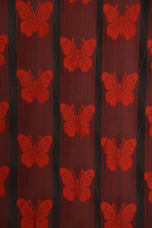 KELEBEK BİRLEŞİK MODEL KIRMIZI RENK HAZIR İP PERDE 300*270 - 3