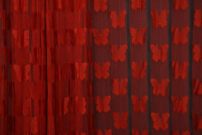 KELEBEK BİRLEŞİK MODEL KIRMIZI RENK HAZIR İP PERDE 300*270 - 4