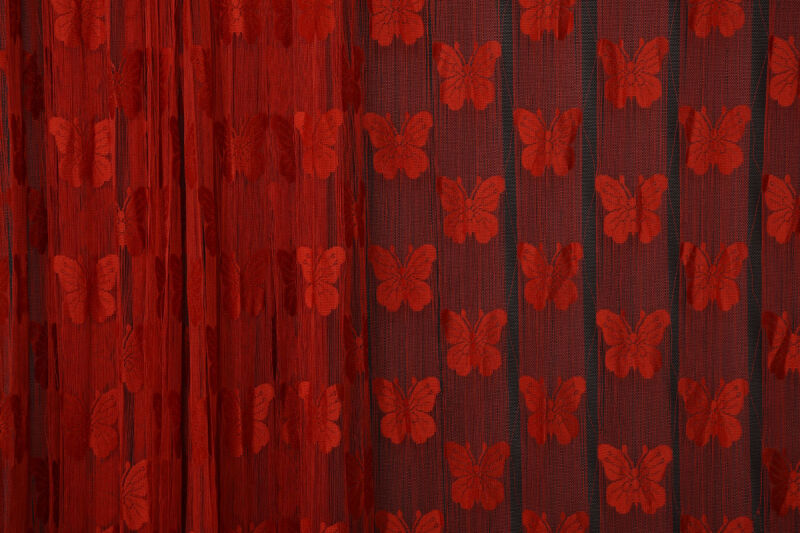 KELEBEK BİRLEŞİK MODEL KIRMIZI RENK HAZIR İP PERDE 300*270 - 4