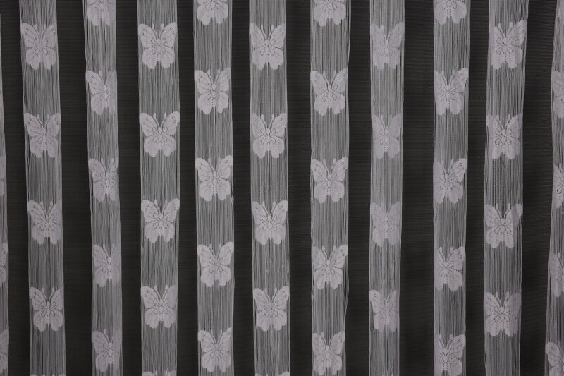 KELEBEK MODEL KIRIK BEYAZ RENK İP PERDE HAZIR DÜĞMELERİ DİKİLMİŞ İP PERDE 300*270 cm - 3