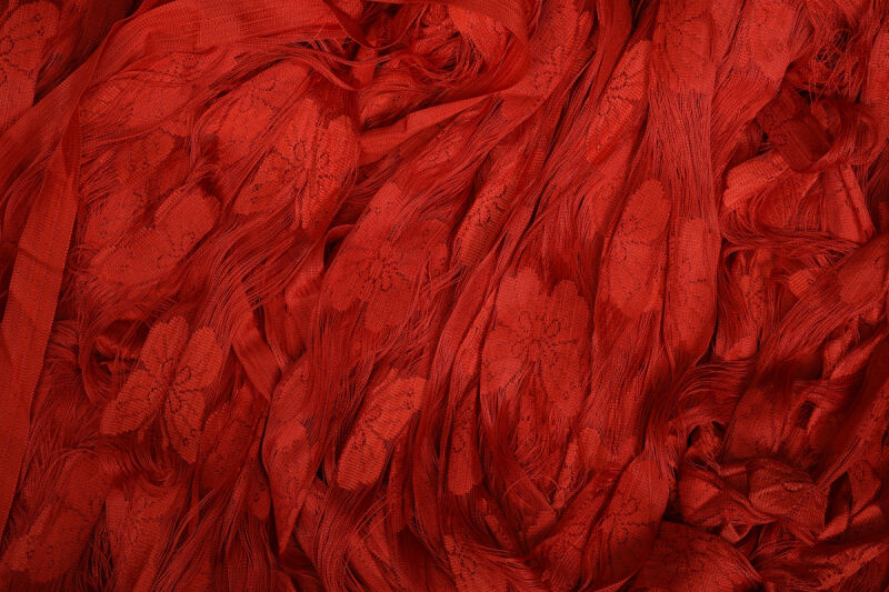 KELEBEK MODEL KIRMIZI RENK İP PERDE HAZIR DÜĞMELERİ DİKİLMİŞ İP PERDE 300*270 cm - 5