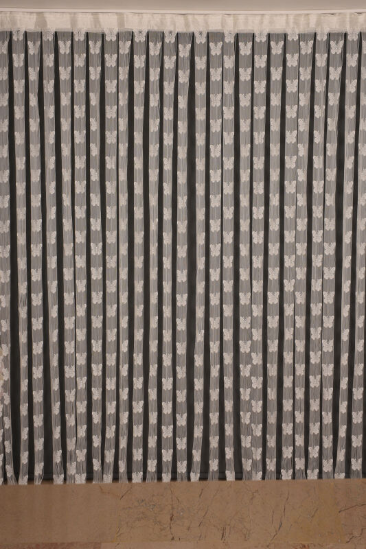 KELEBEK MODEL KREM RENK İP PERDE HAZIR DÜĞMELERİ DİKİLMİŞ İP PERDE 300*270 cm - 2
