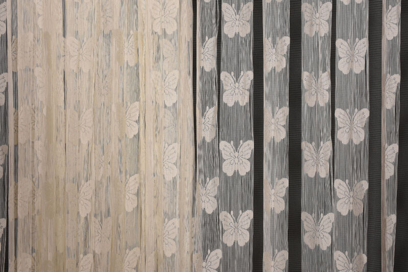 KELEBEK MODEL KREM RENK İP PERDE HAZIR DÜĞMELERİ DİKİLMİŞ İP PERDE 300*270 cm - 4