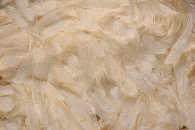 KELEBEK MODEL KREM RENK İP PERDE HAZIR DÜĞMELERİ DİKİLMİŞ İP PERDE 300*270 cm - 5