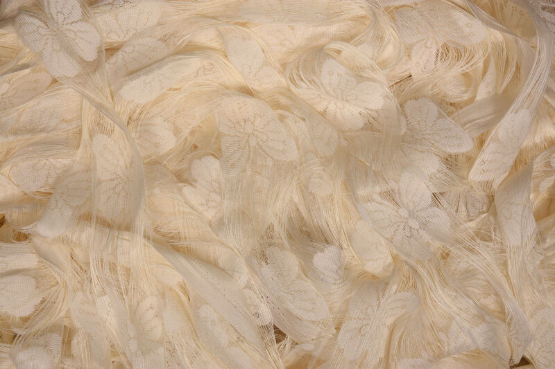 KELEBEK MODEL KREM RENK İP PERDE HAZIR DÜĞMELERİ DİKİLMİŞ İP PERDE 300*270 cm - 5