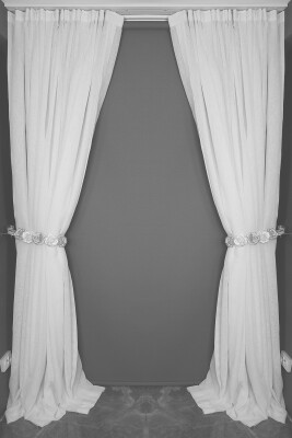 KETEN 1525 MODEL BEYAZ RENK TEK KANAT Hazır dikilmiş Pileli Fon Perde 300*260 cm - 10