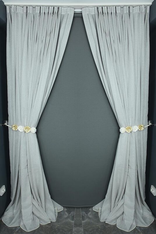 KETEN MODEL GRİ RENK TEK KANAT Hazır dikilmiş Pileli Fon Perde 300*260 cm - 7