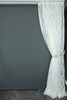 KILINÇ MODELİ BEYAZ RENK TEK KANAT Hazır Dikilmiş Pileli Fon Perde 300*260 Cm - 6