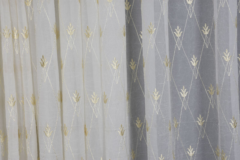 KREŞ 1 KREM RENK Hazır dikilmiş Pileli Fon Perde 300*260 cm - 2