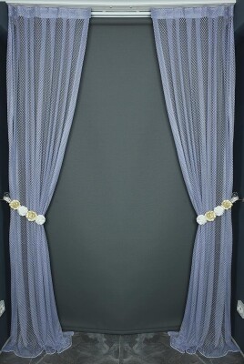 KÜÇÜK BAKLAVA MODEL LİLA RENK TEK KANAT Pileli Fon Perde 75*260 cm - AKÇA TEKSTİL