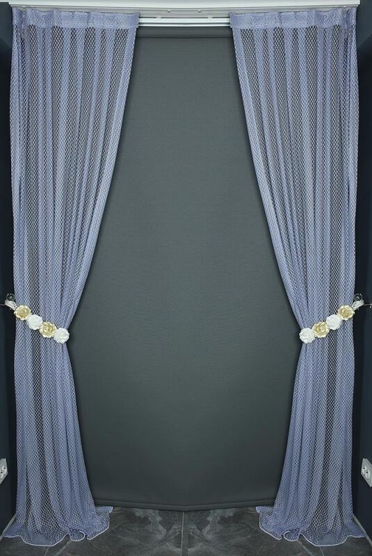 KÜÇÜK BAKLAVA MODEL LİLA RENK TEK KANAT Pileli Fon Perde 75*260 cm - 1