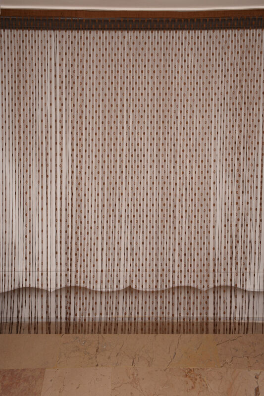 KÜÇÜK PUANLI MODEL ACI KAHVE RENK HAZIR İP PERDE 300*270 cm - 2