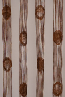 KÜÇÜK PUANLI MODEL ACI KAHVE RENK HAZIR İP PERDE 300*270 cm - 3