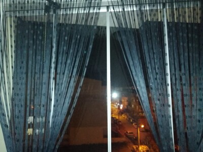 KÜÇÜK PUANLI MODEL ANTRASİT RENK HAZIR İP PERDE 100 * 280 cm - AKÇA TEKSTİL