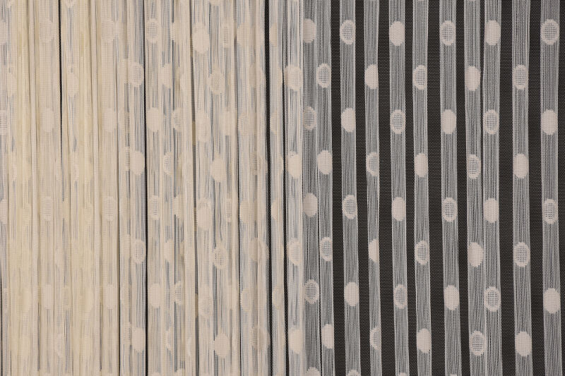 KÜÇÜK PUANLI MODEL KREM RENK HAZIR DİKİLMİŞ İP PERDE 100*280 cm - 1