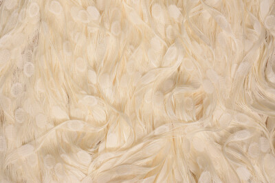 KÜÇÜK PUANLI MODEL KREM RENK HAZIR DİKİLMİŞ İP PERDE 100*280 cm - 2