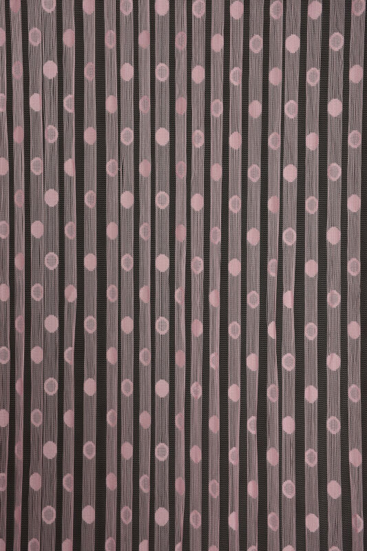 KÜÇÜK PUANLI MODEL PEMBE RENK HAZIR İP PERDE 300*270 cm - 1