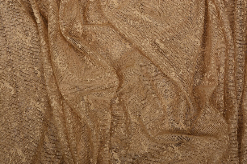KUŞ MODEL GOLD RENK TEK KANAT Dikilmiş Pileli Fon Perde 300*260 Cm - 3