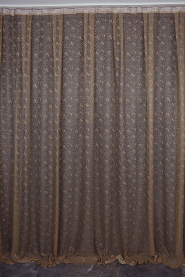 KUŞ MODEL KOYU VİZON RENK TEK KANAT Hazır dikilmiş Pileli Fon Perde 300*260 cm - 1