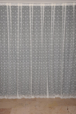 KUŞ MODEL KREM RENK TEK KANAT Dikilmiş Pileli Fon Perde 300*260 Cm - 2