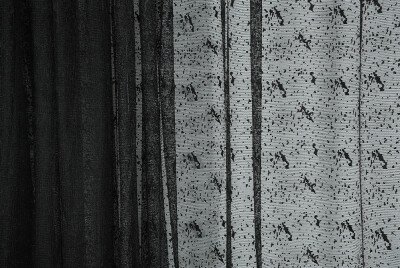 KUŞ MODEL SİYAH RENK TEK KANAT Hazır dikilmiş Pileli Fon Perde 300*260 cm - 2