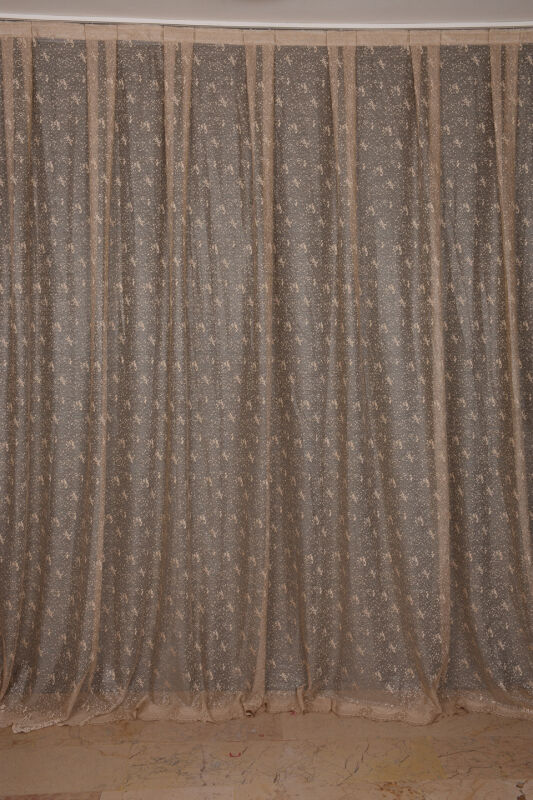 KUŞ MODEL VİZON RENK TEK KANAT Dikilmiş Pileli Fon Perde 300*260 Cm - 1