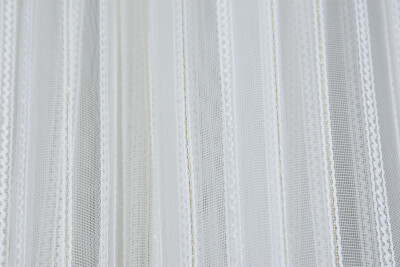 MAKARNA 150 MODEL ALTIN SİMLİ KIRIK BEYAZ RENK HAZIR DİKİLMİŞ PİLELİ TÜL PERDE 300*260 - 2