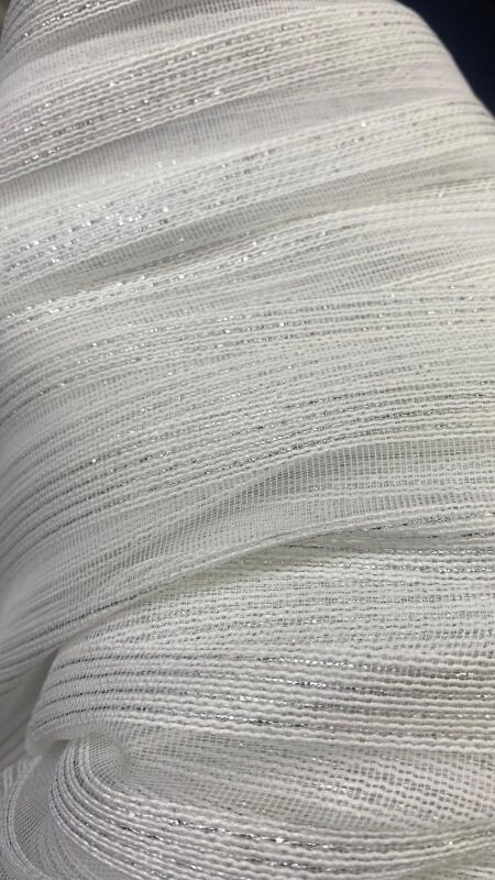 MAKARNA 250 MODEL SİMLİ KIRIK BEYAZ RENK HAZIR DİKİLMİŞ PİLELİ TÜL PERDE 300*260 - 3