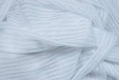 MAKARNA MODEL SİMLİ BEYAZ RENK HAZIR DİKİLMİŞ PİLELİ TÜL PERDE 300*260 - 7