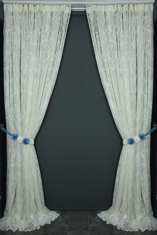 MERMER MODEL KREM RENK TEK KANAT Hazır dikilmiş Pileli Fon Perde 300*260 cm - 7