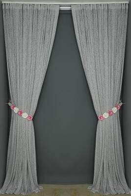 MİKRO MODEL GRİ RENK TEK KANAT Hazır dikilmiş Pileli Fon Perde 300*260 cm - 7