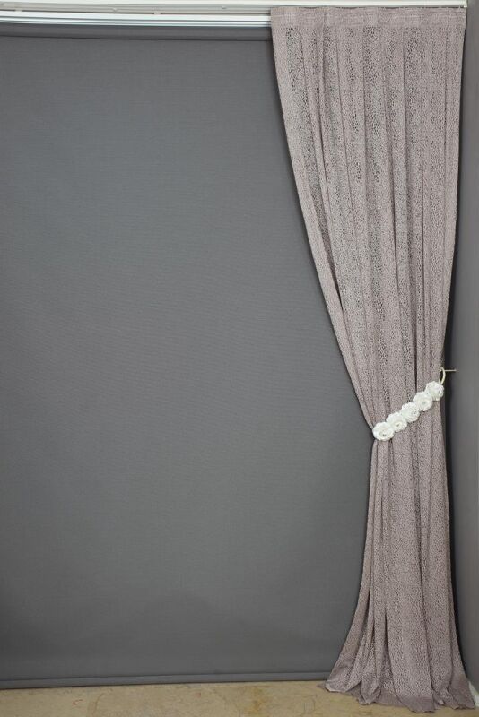 MİKRO MODEL KUM BEJİ RENK TEK KANAT Pileli Fon Perde 75*260 cm - 6