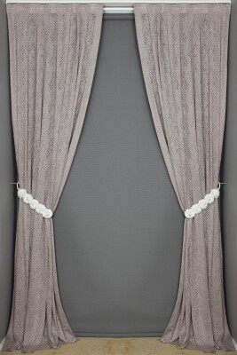 MİKRO MODEL KUM BEJİ RENK TEK KANAT Pileli Fon Perde 75*260 cm - 7