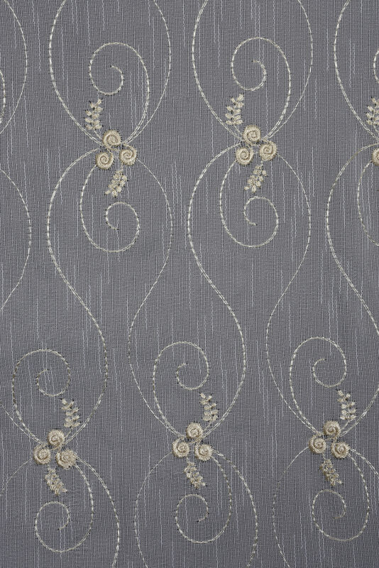 NAKIŞ 10 MODEL KREM RENK TEK KANAT Hazır dikilmiş Pileli Fon Perde 300*260 cm - 4