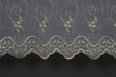 NAKIŞ 10 MODEL KREM RENK TEK KANAT Hazır dikilmiş Pileli Fon Perde 300*260 cm - 7