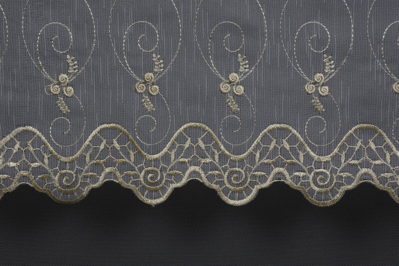 NAKIŞ 10 MODEL KREM RENK TEK KANAT Hazır dikilmiş Pileli Fon Perde 300*260 cm - 7